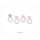 Colorful Diamond Rings Bridal Shower Invitations Image 2 of 2